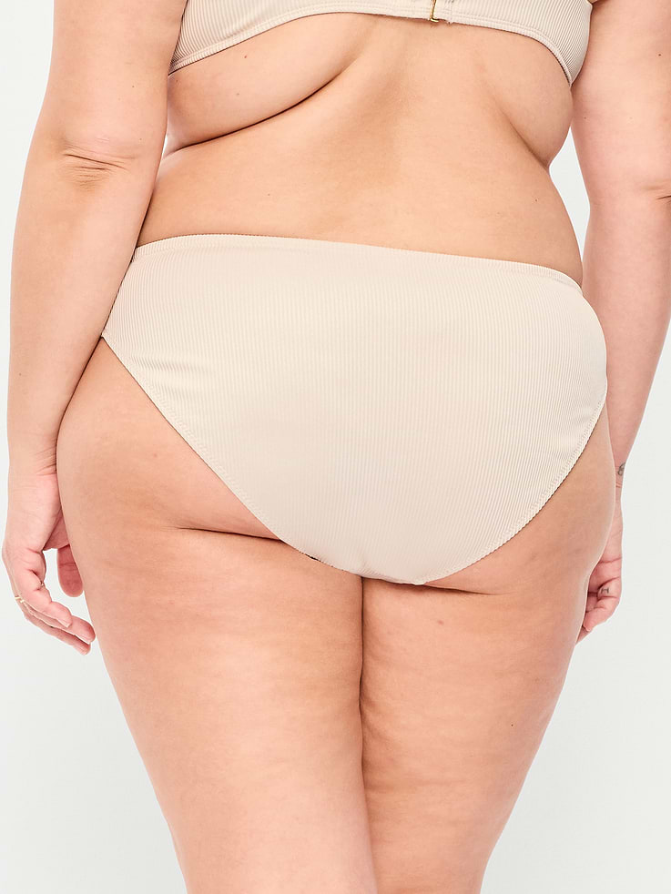 L'image numéro 8 présente Bas de bikini côtelé à taille mi-basse