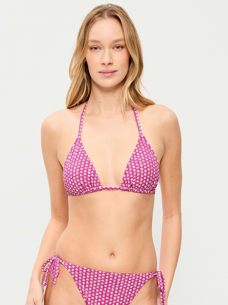 Image number 1 showing, Pique Triangle String Bikini Swim Top