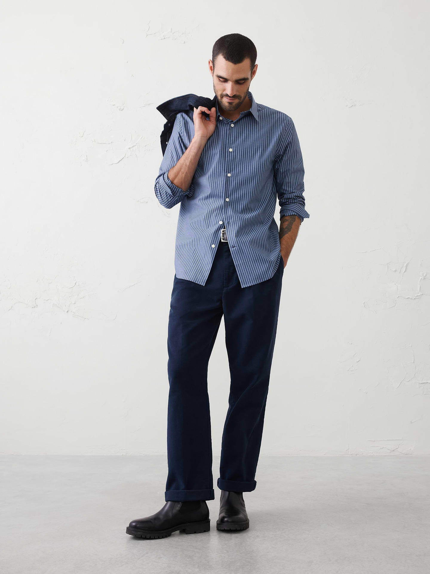 Image number 1 showing, Slim-Fit Untucked Dress Shirt