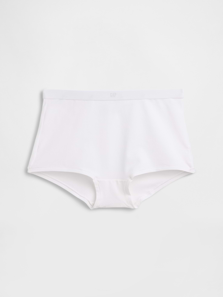 L'image numéro 4 présente Short court taille haute en coton biologique extensible