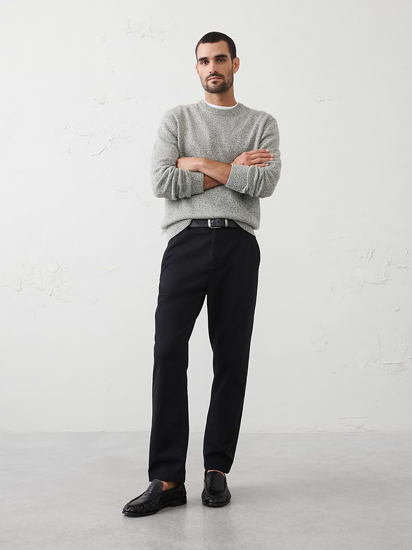 Marled Textured Crew-Neck Sweater