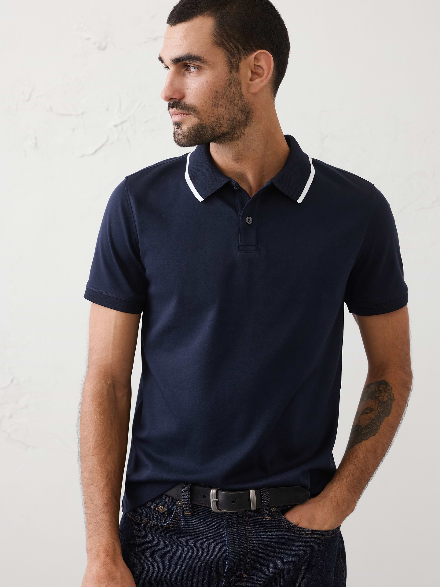 Image number 1 showing, Slim-Fit Luxe Touch Tipped Polo