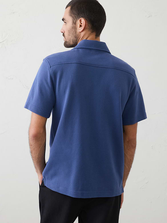 Standard-Fit Textured Resort Polo