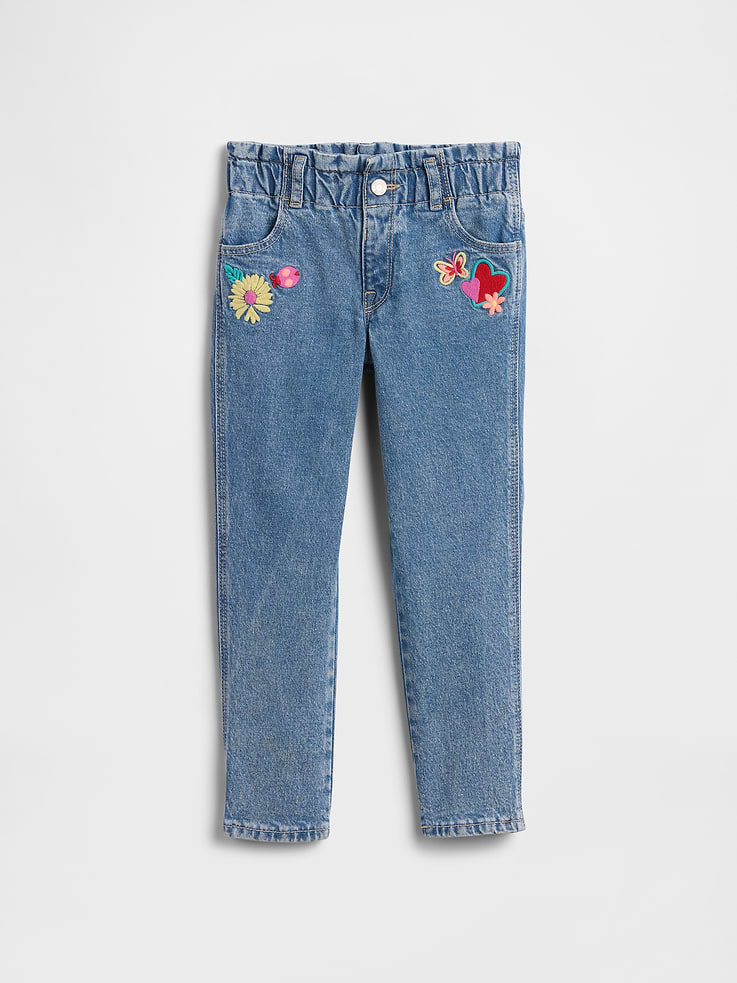 Image number 1 showing, babyGap Embroidered Paperbag Mom Jeans