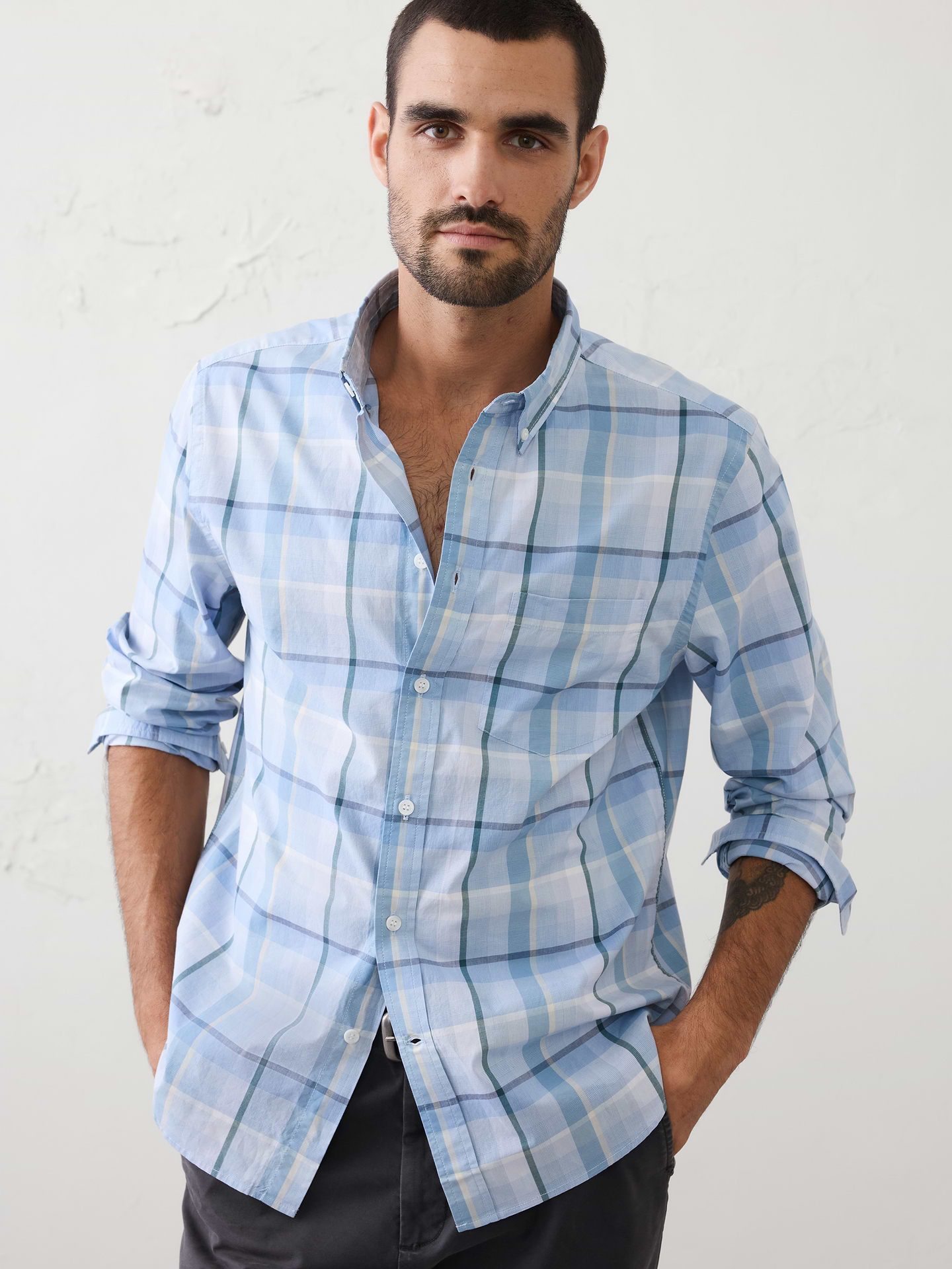 Image number 1 showing, Slim-Fit Softwash Cotton Shirt