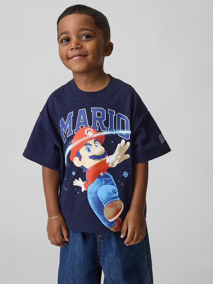 Image 3 of 3, Toddler Super Mario Oversized Graphic T-Shirt