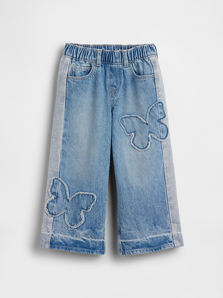 Image number 2 showing, Baby & Toddler Butterfly Pull-On Baggy Jeans