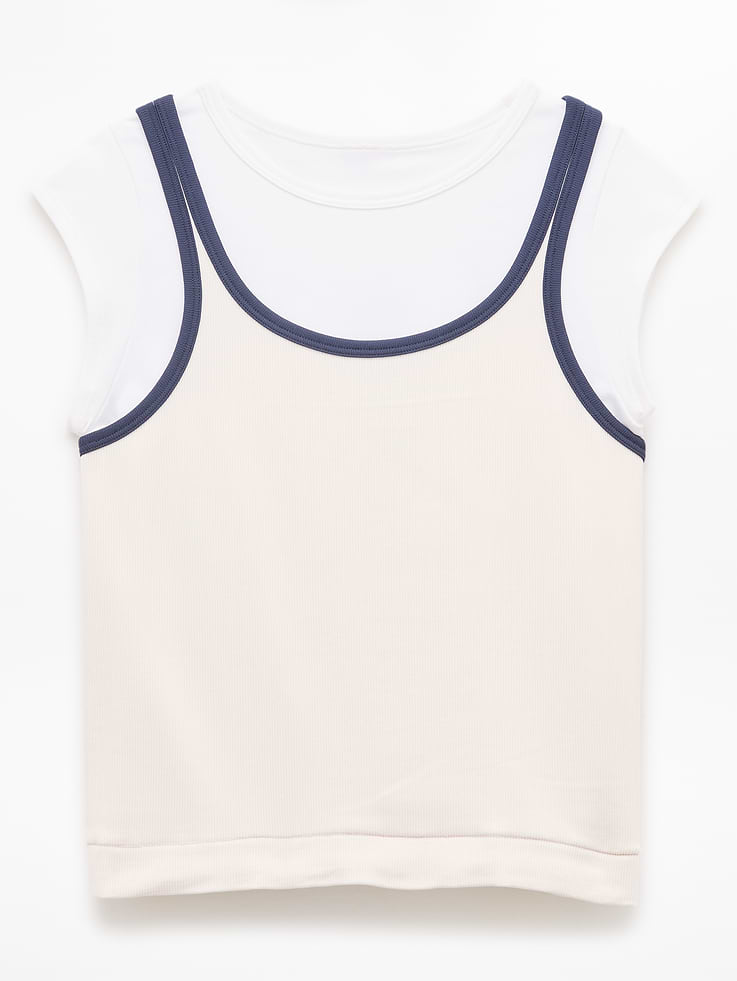 Image number 5 showing, Athleta Girl Rise Above Rib Double Up Tee