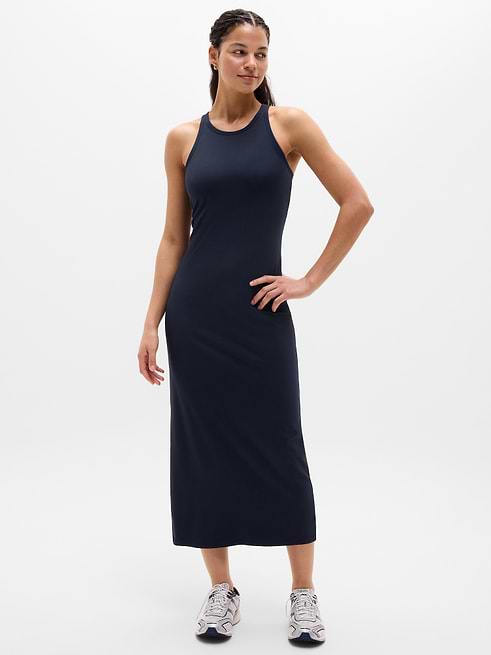 athleta dress blue Women's Signature Rib Maxi Navy Size XXS Athleta santorini