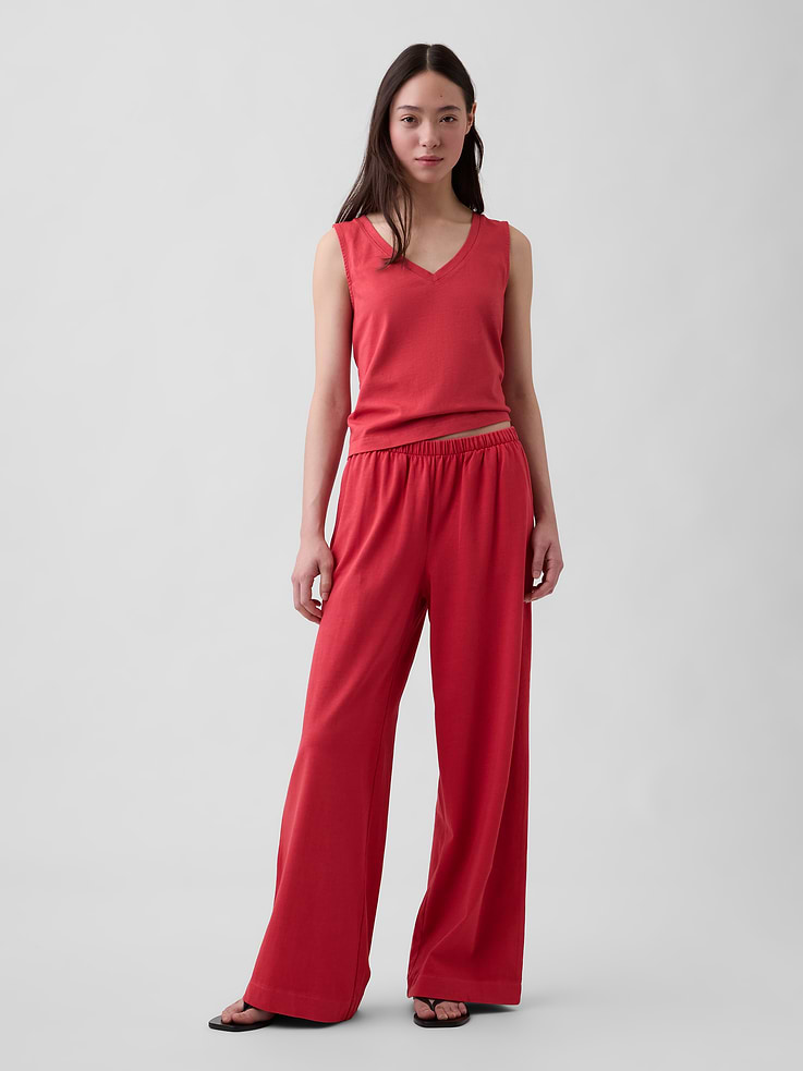 Image number 1 showing, Knit Wide-Leg Pants