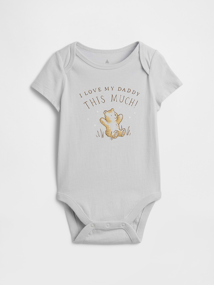 Image 1 of 3, Soft cotton knit., Lapped shoulders, short sleeves., Crewneck., Assorted graphics at front., Snaps at inseam for easy dressing and diapering., This product was made in a factory that invests in gender equity and women’s empowerment through RISE. Learn more at, Product #791558