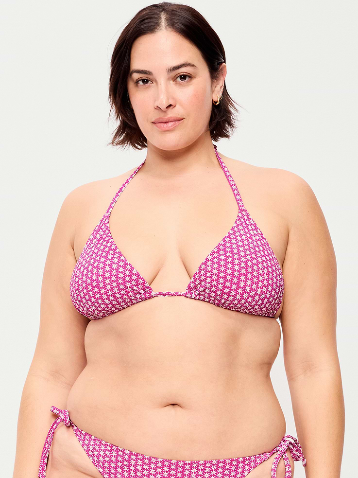 Image number 6 showing, Pique Triangle String Bikini Swim Top