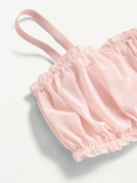 Ruffle-Edge Mesh Bralette