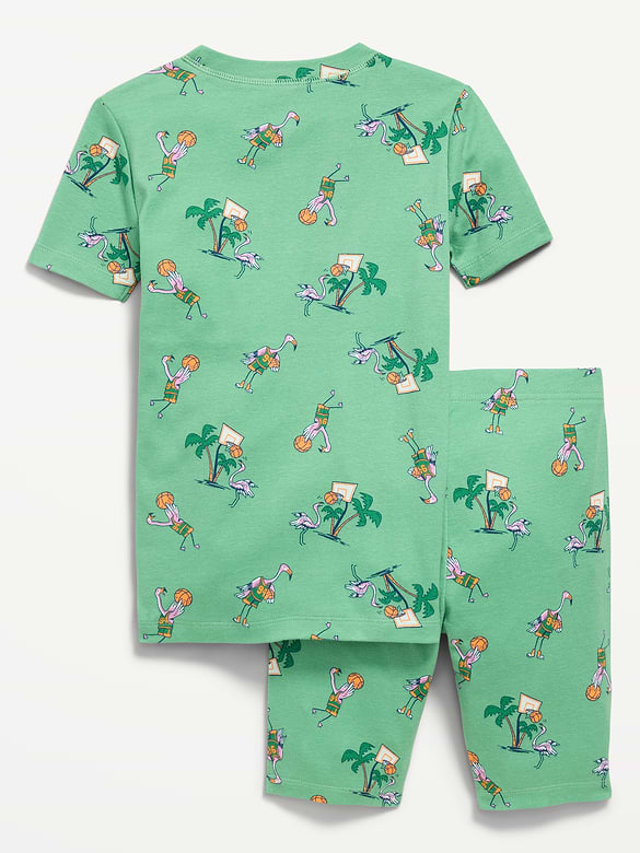 Gender-Neutral Snug-Fit Graphic Pajama Set for Kids