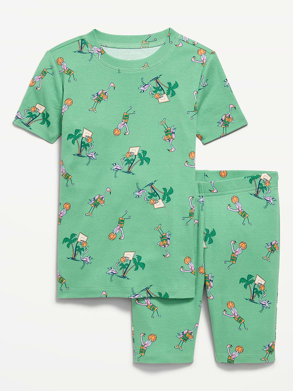Gender-Neutral Snug-Fit Graphic Pajama Set for Kids