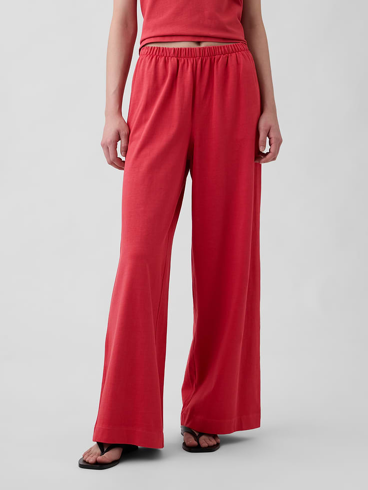 Image number 2 showing, Knit Wide-Leg Pants