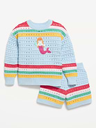 Image number 1 showing, Boxy-Fit Sweater and Shorts Set for Toddler Girls
