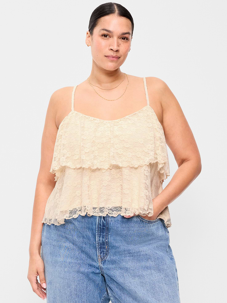 Image number 9 showing, Sleeveless Tiered Lace Ruffle Top