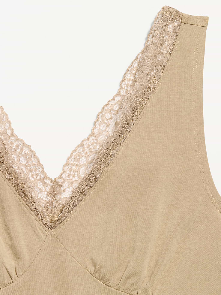 Image number 4 showing, Sleeveless Lace-Trim V-Neck Top