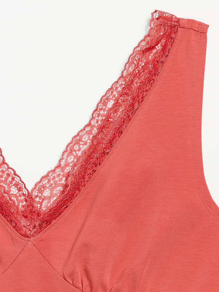 Image number 4 showing, Sleeveless Lace-Trim V-Neck Top