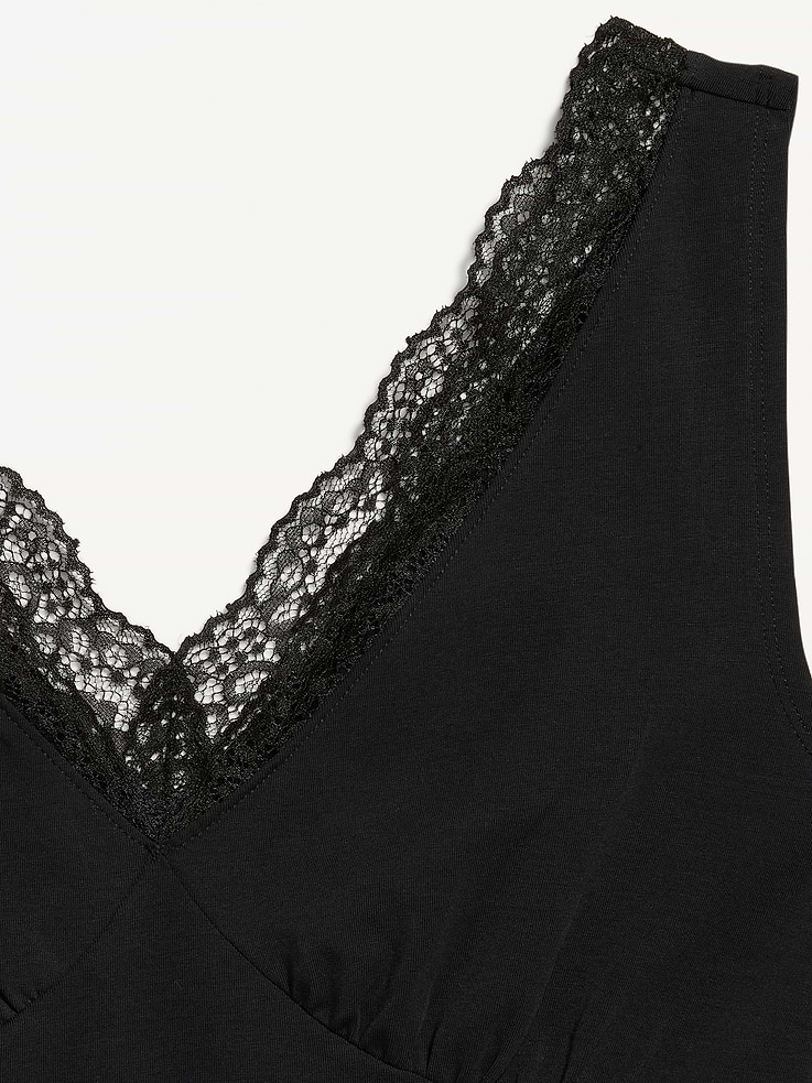 Image number 4 showing, Sleeveless Lace-Trim V-Neck Top