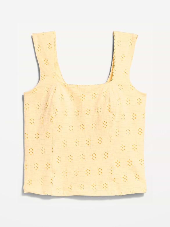 Camisole à broderie anglaise à corsage cousu