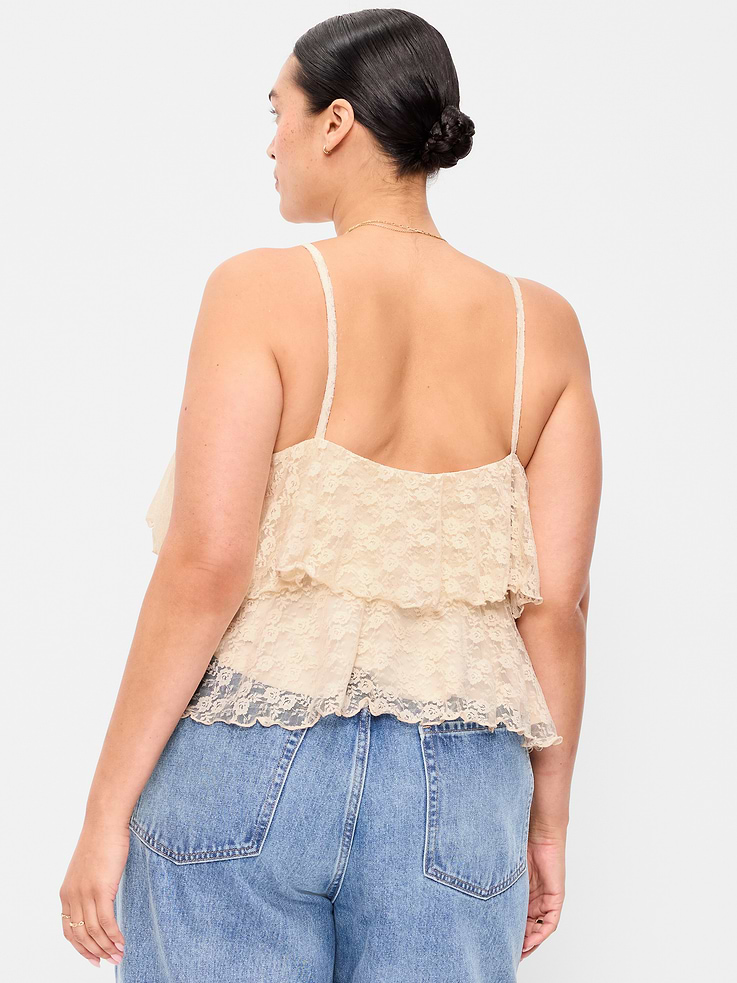 Image number 10 showing, Sleeveless Tiered Lace Ruffle Top