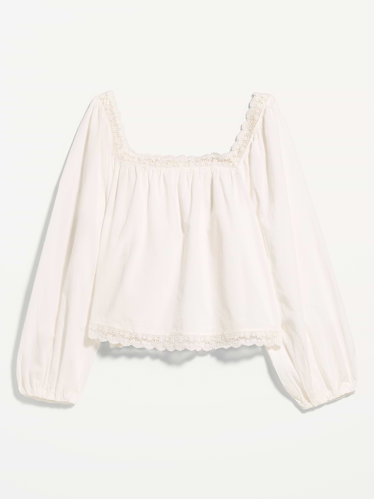 Image number 9 showing, Long-Sleeve Lace Trim Top