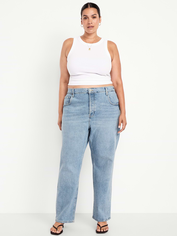 L'image numéro 9 présente Jean coupe droite détendue à taille mi-basse