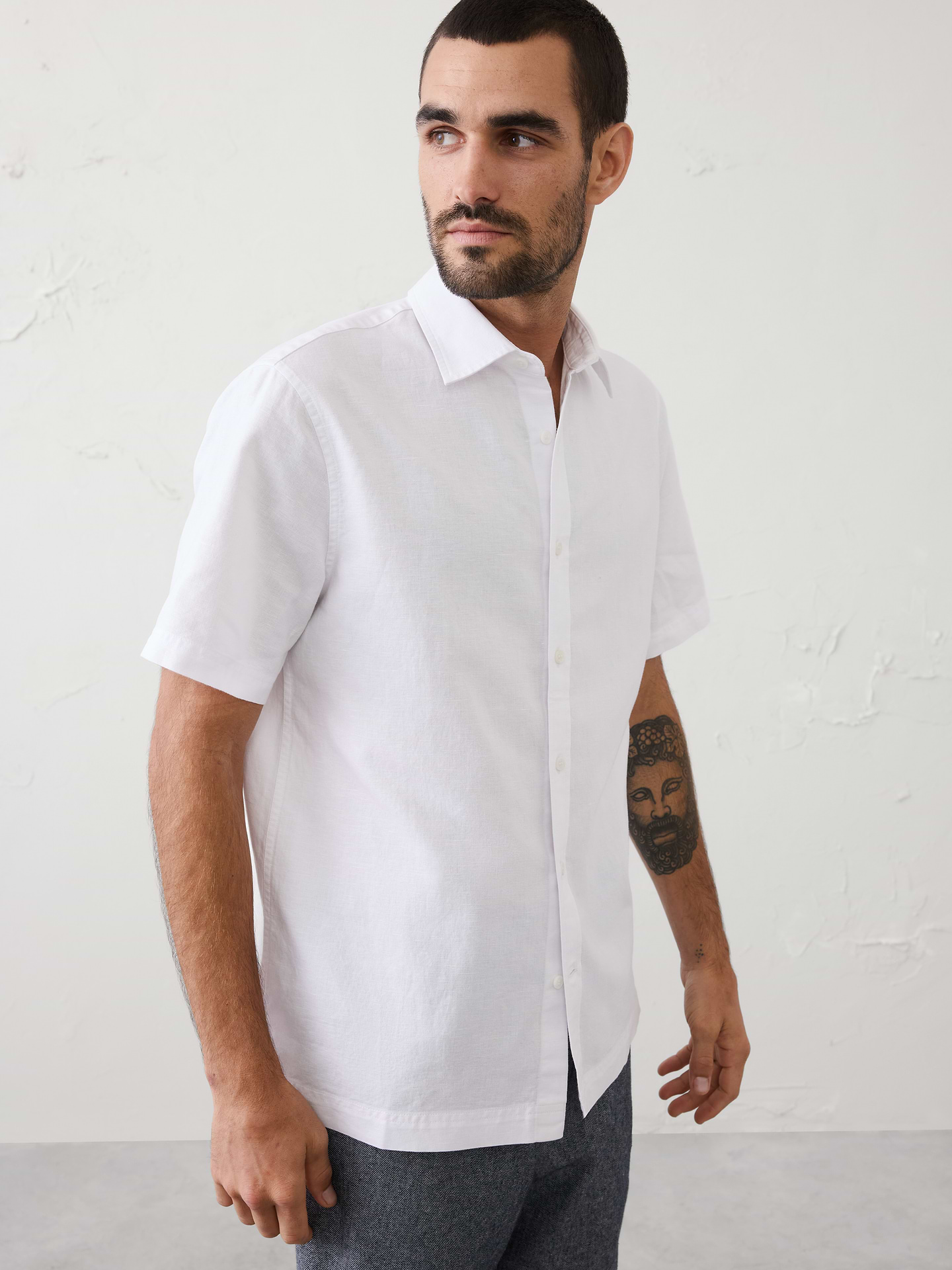 Image number 1 showing, Standard-Fit Linen-Blend Shirt