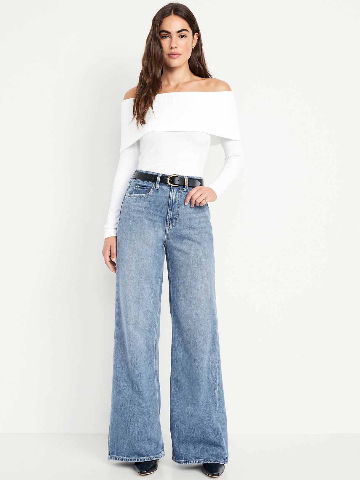 Extra High-Waisted Super Wide-Leg Jeans - Medium Wash by Old Navy