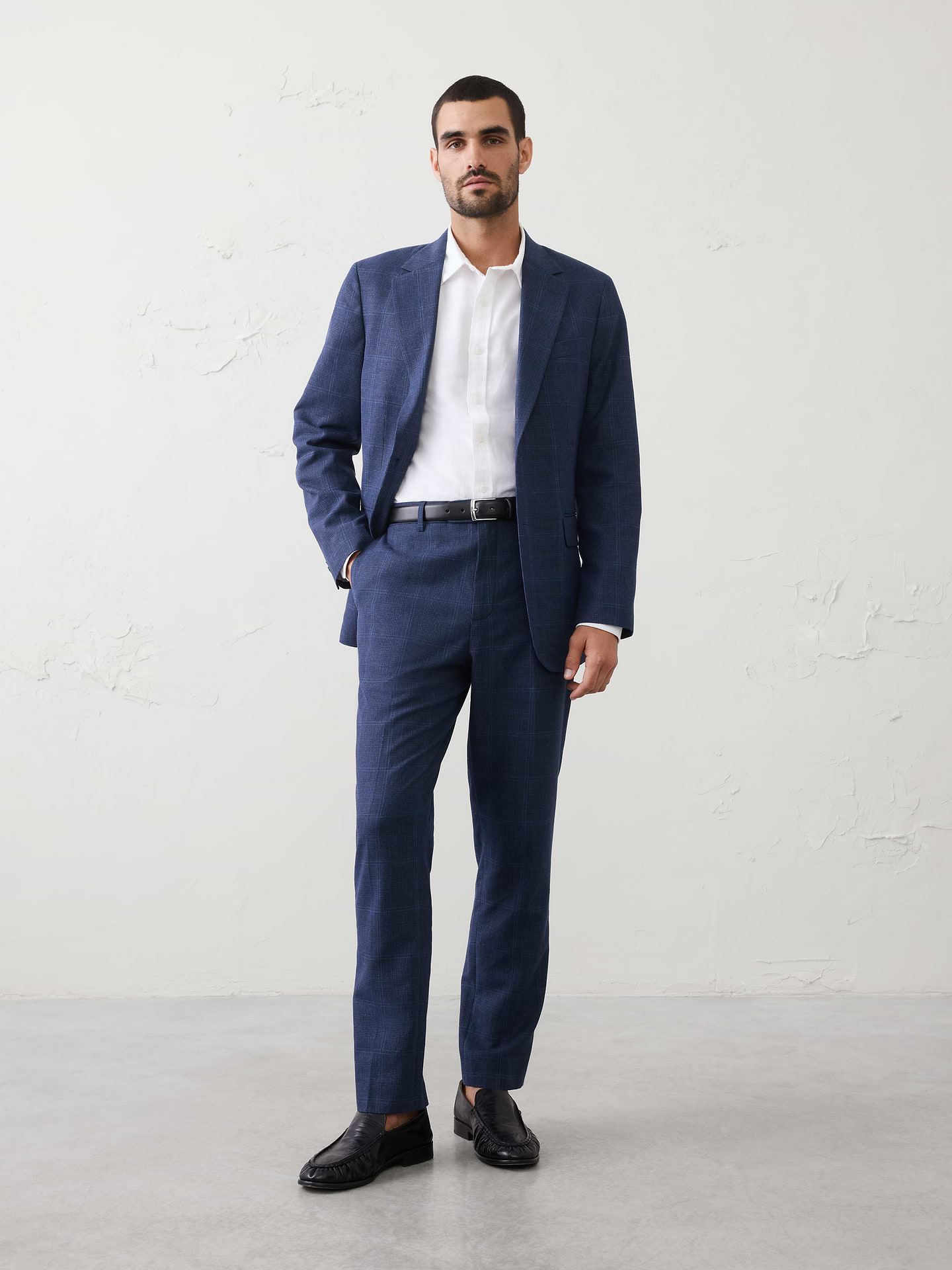 Image number 1 showing, Linen-Blend Glen Plaid Suit Trouser
