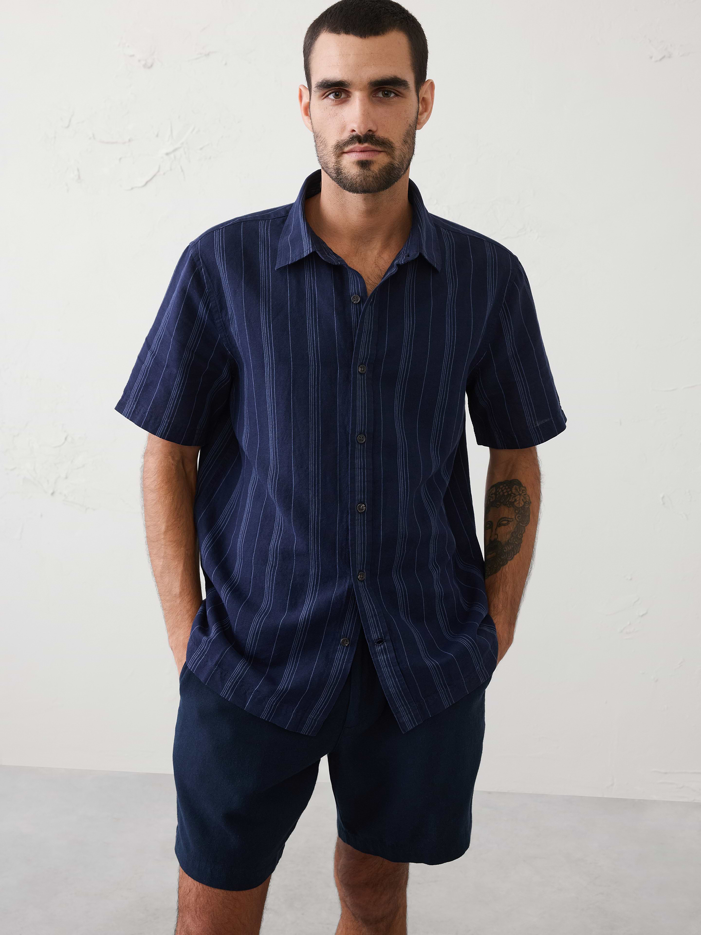 Image number 1 showing, Standard-Fit Linen-Blend Shirt