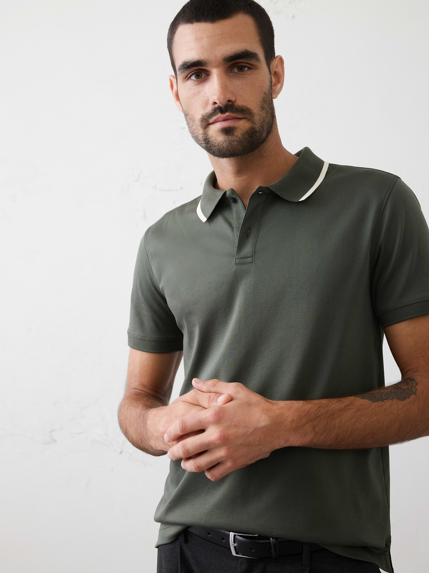 Image number 1 showing, Slim-Fit Luxe Touch Tipped Polo