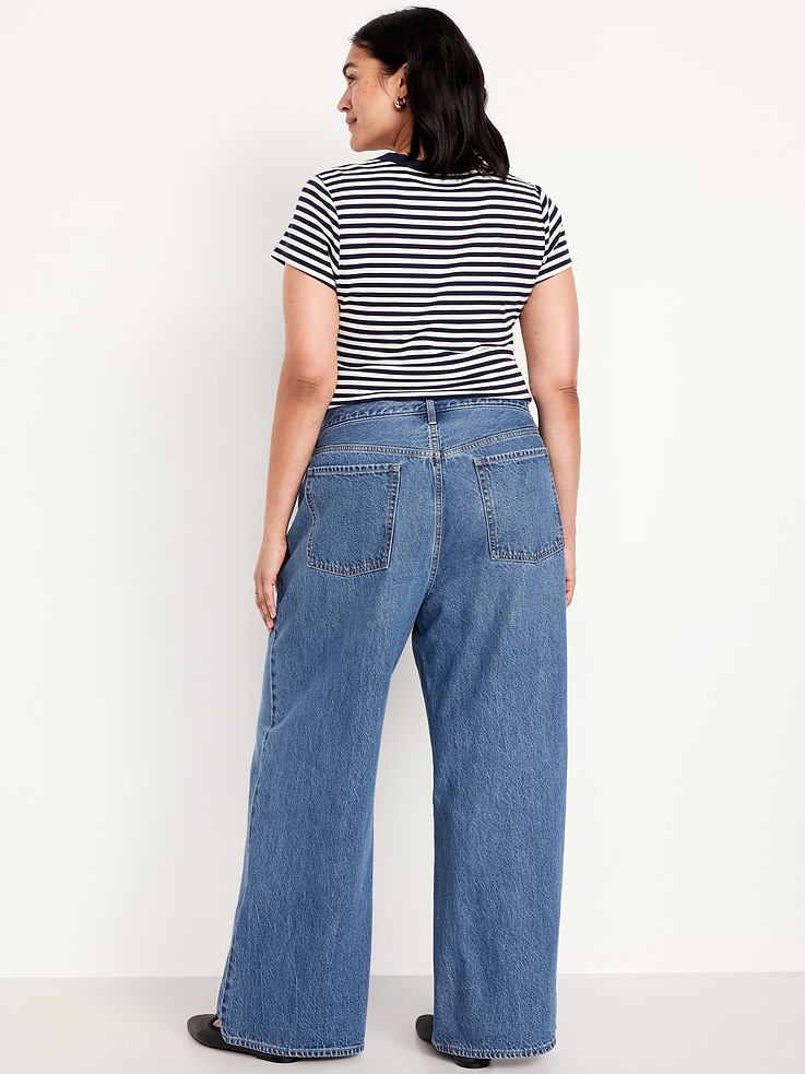 L'image numéro 9 présente Jean Wow à coupe généreuse à jambe large à taille mi-basse