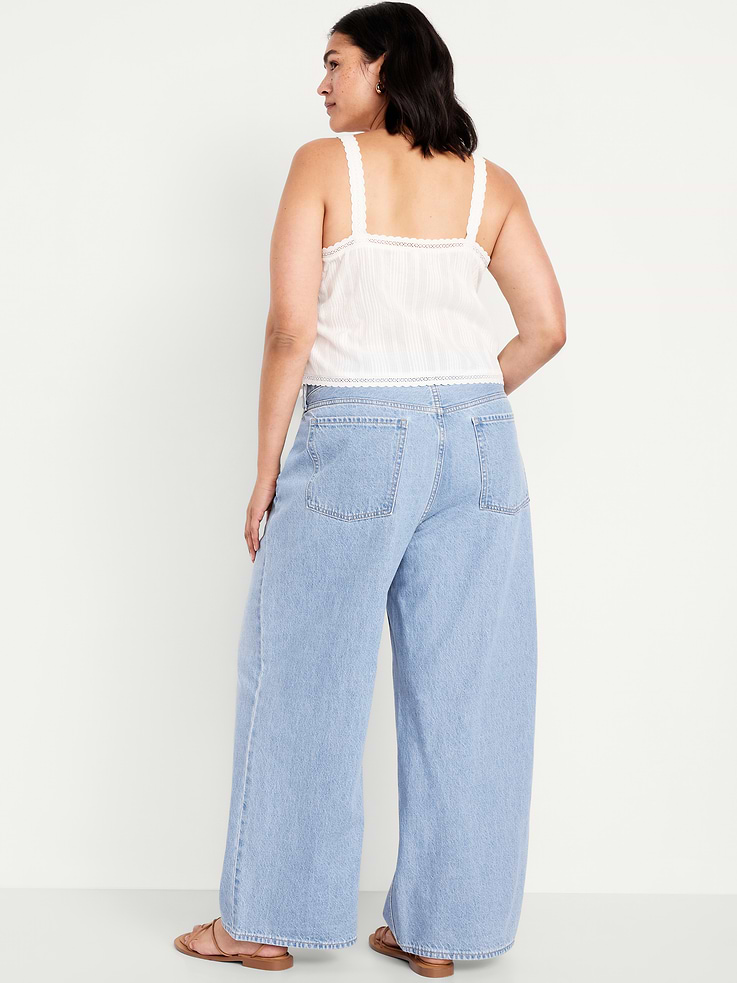 L'image numéro 9 présente Jean Wow à coupe généreuse à jambe large à taille mi-basse