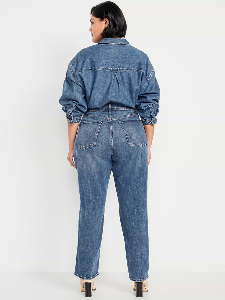 L'image numéro 9 présente Jean coupe droite profilée à taille très haute