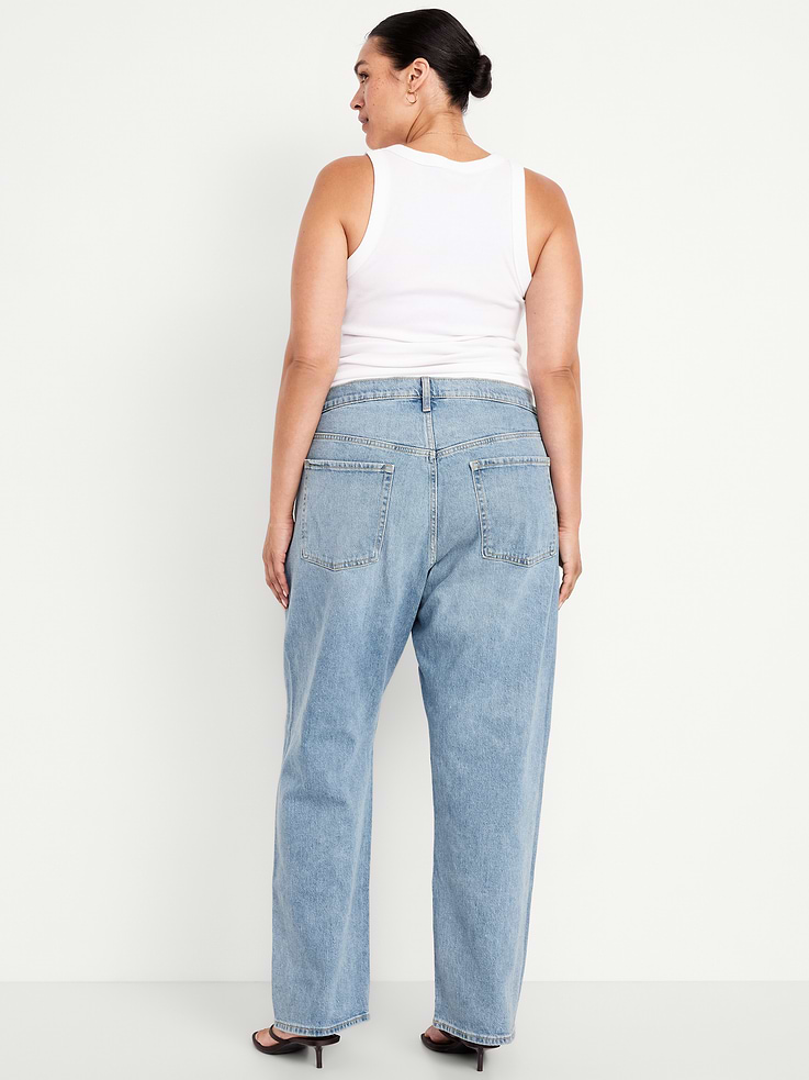 L'image numéro 10 présente Jean coupe droite détendue à taille mi-basse