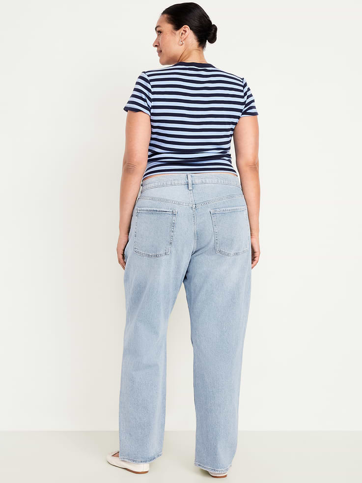 Image number 9 showing, Mid-Rise Slouchy Straight Jeans