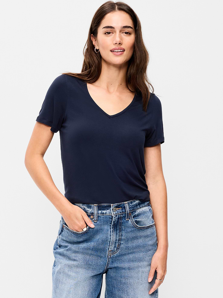Image number 1 showing, Luxe V-Neck T-Shirt