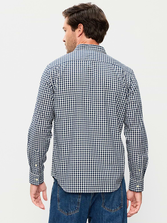 Chemise passe-partout coupe classique en popeline à carreaux