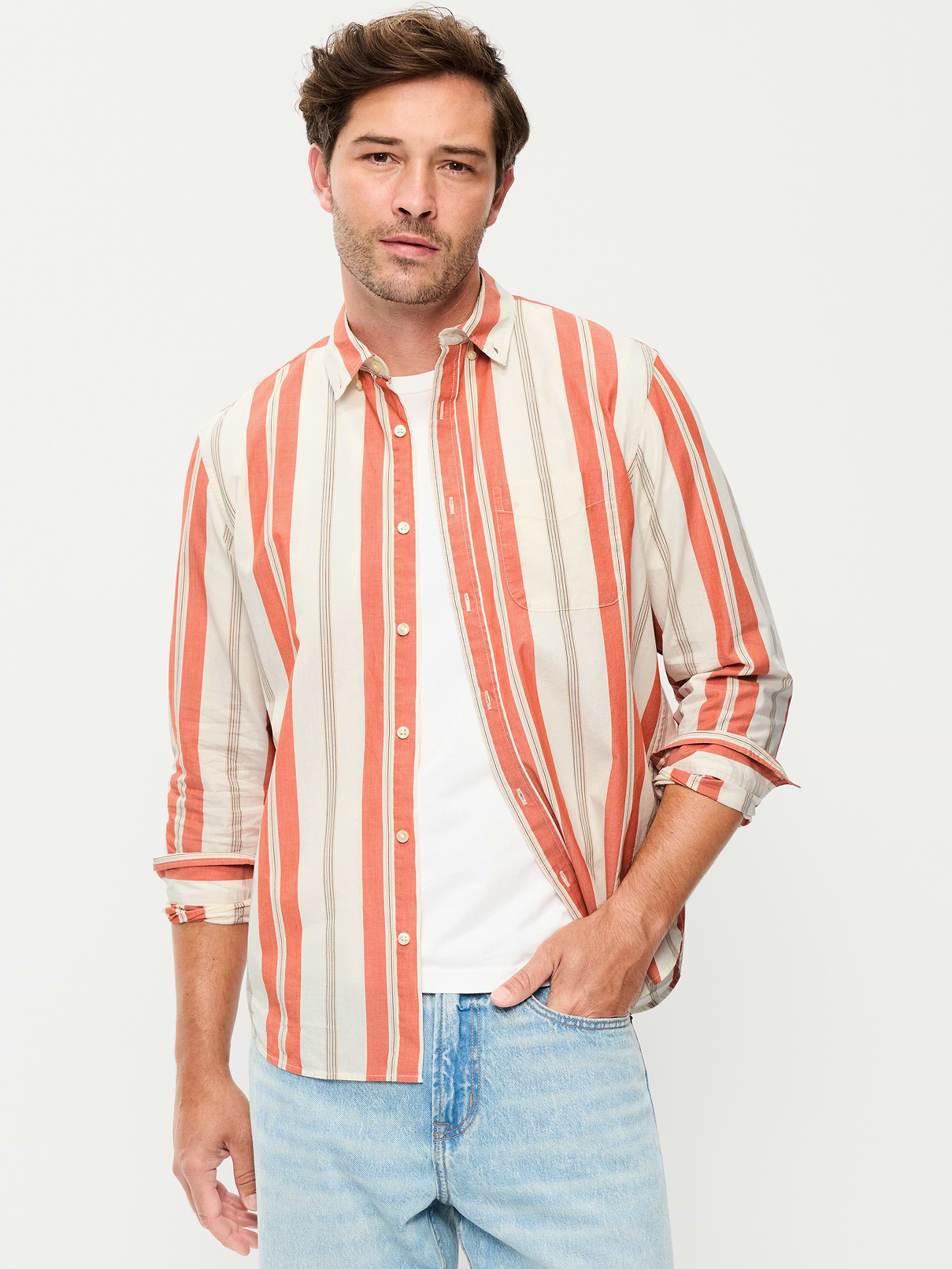 Image number 1 showing, Classic Fit Everyday Striped Poplin Shirt