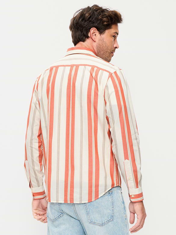 Chemise passe-partout coupe classique en popeline à rayures