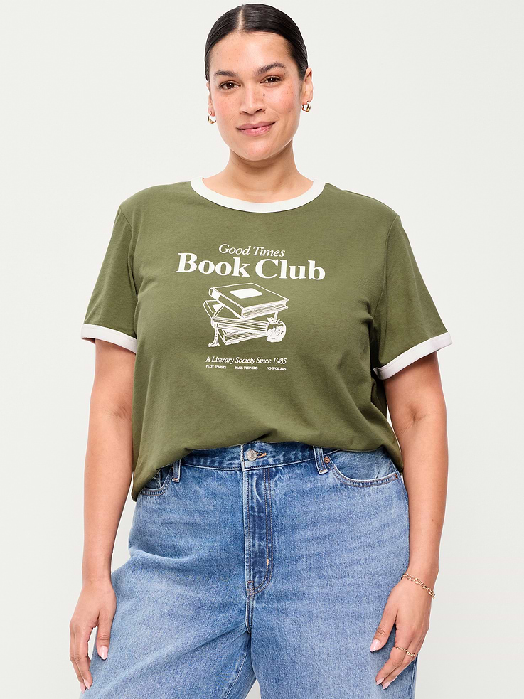 Image number 8 showing, EveryWear Crew-Neck Graphic Ringer T-Shirt