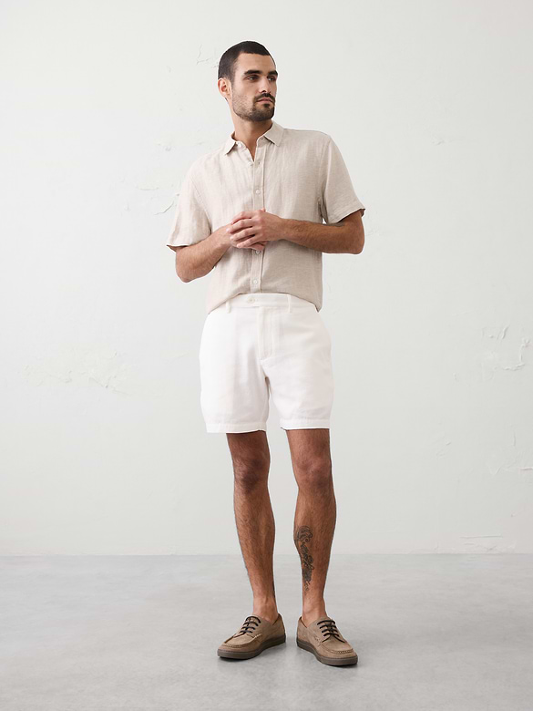 Standard-Fit 7" Linen-Blend Short