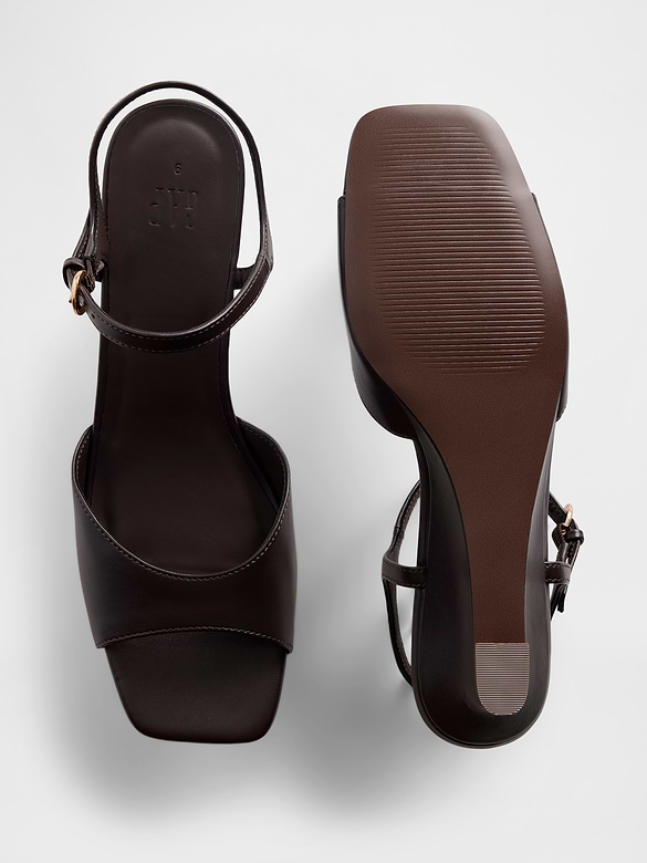 Vegan Leather Wedge Sandals