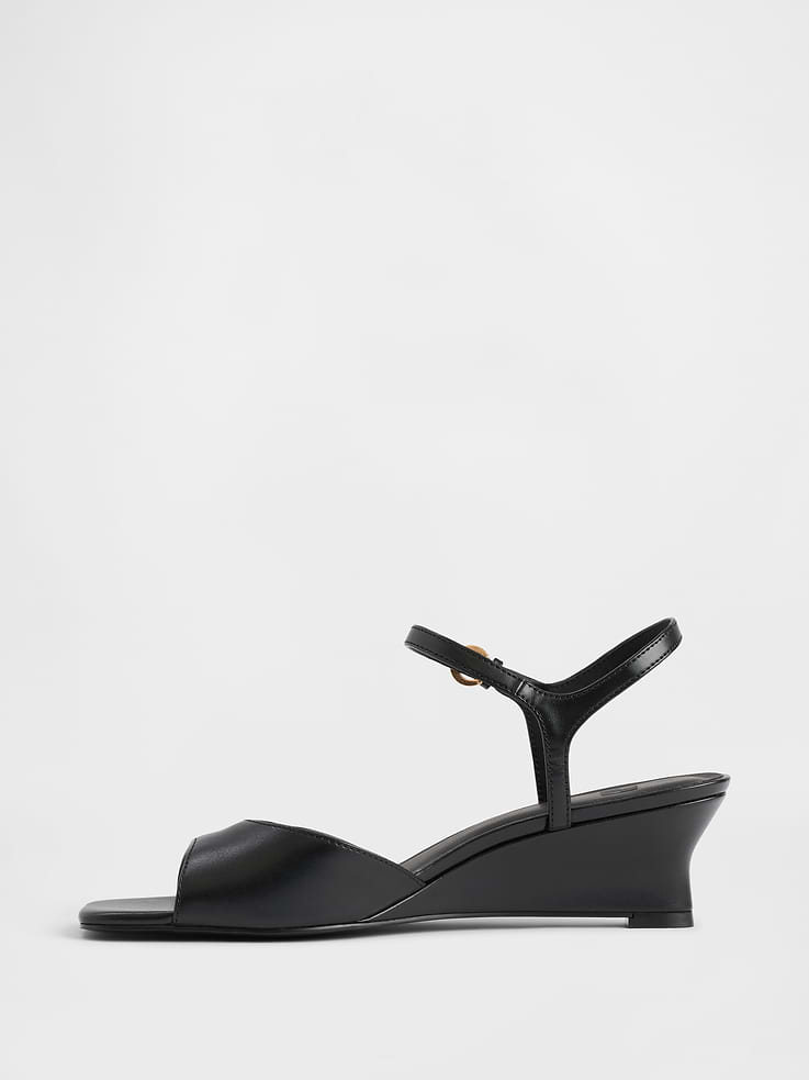 Image number 5 showing, Vegan Leather Wedge Sandals
