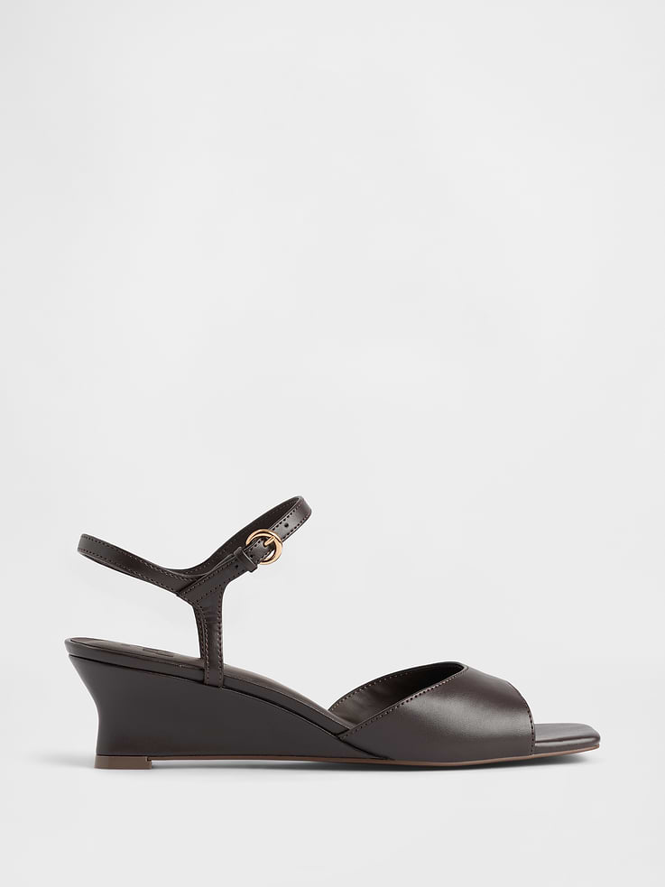 Image number 1 showing, Vegan Leather Wedge Sandals