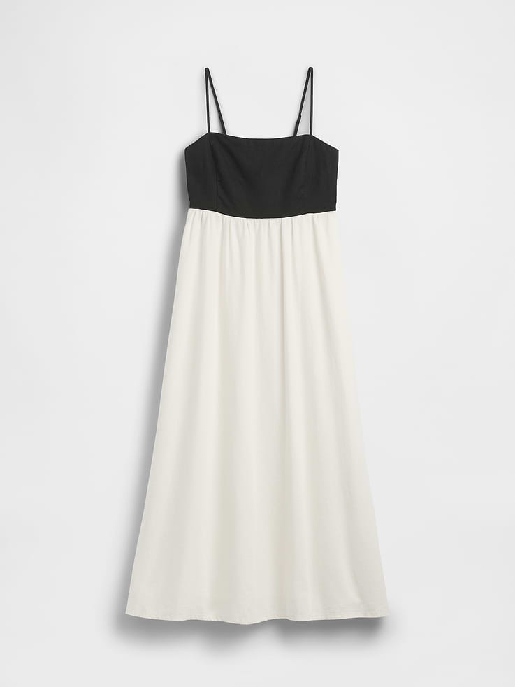 Image number 5 showing, Linen-Blend Empire Waist Maxi Dress
