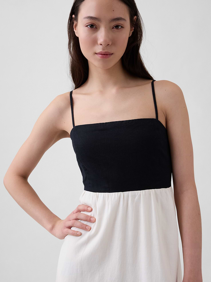 Image number 4 showing, Linen-Blend Empire Waist Maxi Dress